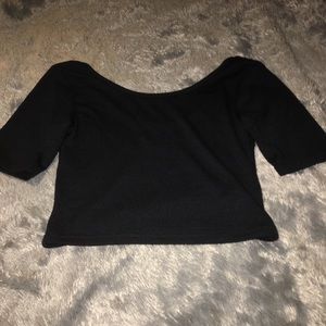 Simple black crop top